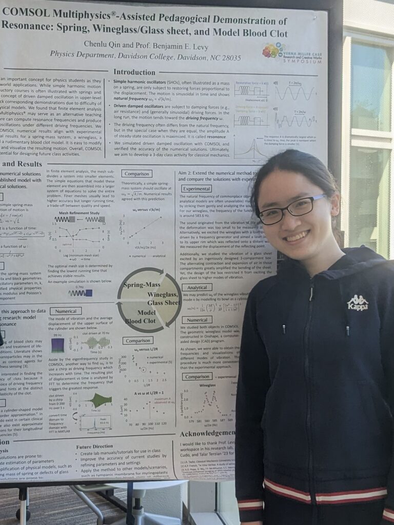 Chenlu presenting her research at the Verna Miller Case Research and Creative Works Symposium, May 2023