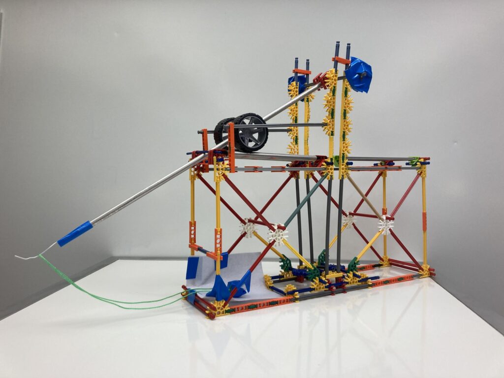 A floating arm trebuchet made from K'Nex